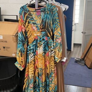 Vibrant Floral Long Sleeve Maxi Dress